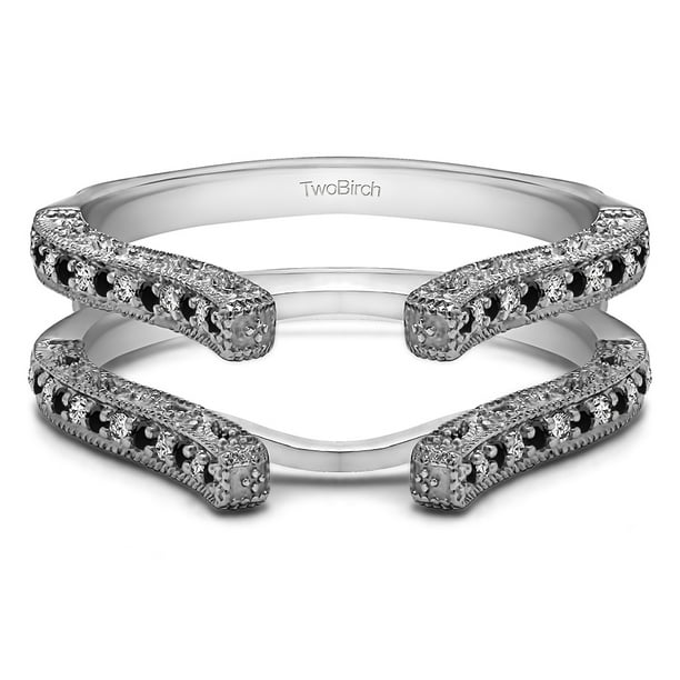 TwoBirch 0.5 Ct G,I2 5 Stone Engraved Shank Mens Wedding Ring In Sterling Silver With Sapphire and Diamonds TwoBirch 0.5 Ct G,I2 5 Stone Engraved Shank Mens Wedding Ring In Sterling Silver With Sapphire and Diamonds